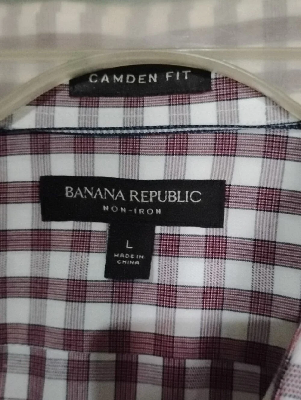 Banana Republic Men's Check Button-Up Shirt - White & Gray